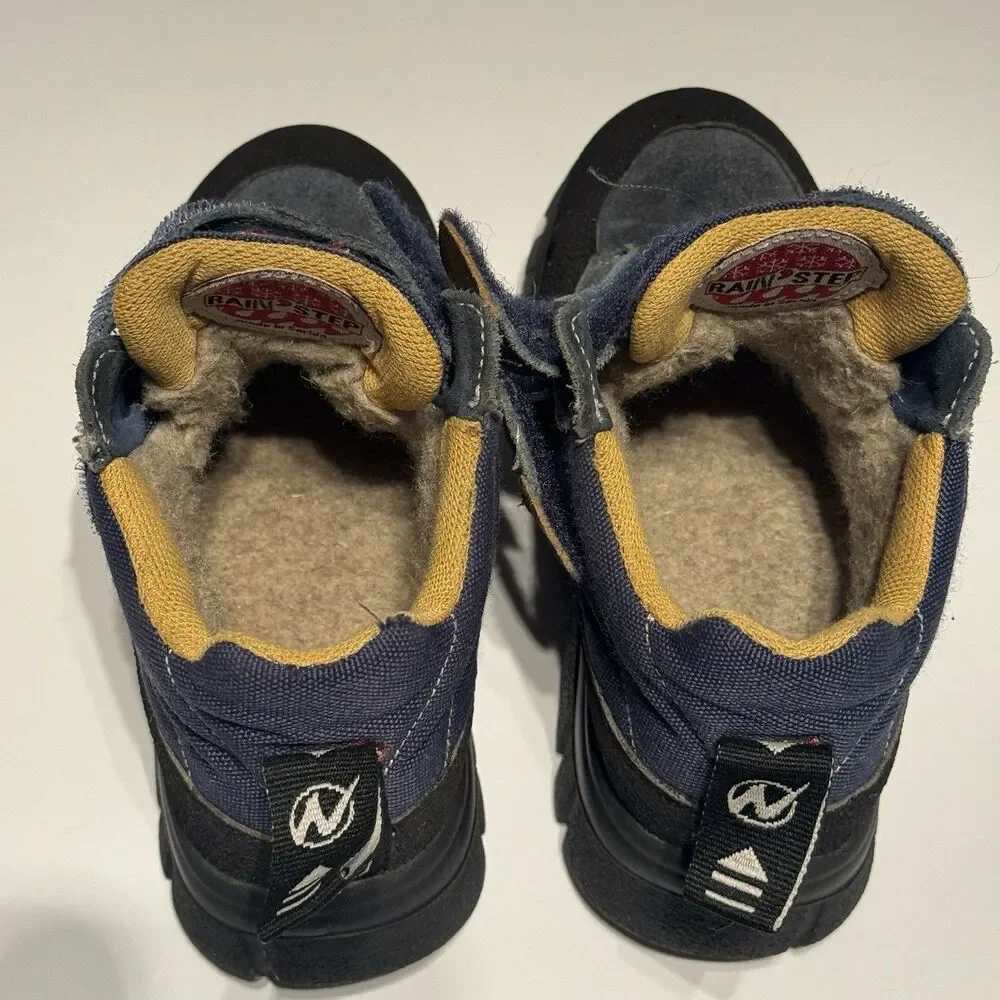 Naturino Boys Leather Shoes Size Us 11 Eu 29 Blue Wool Lined Rain Step
